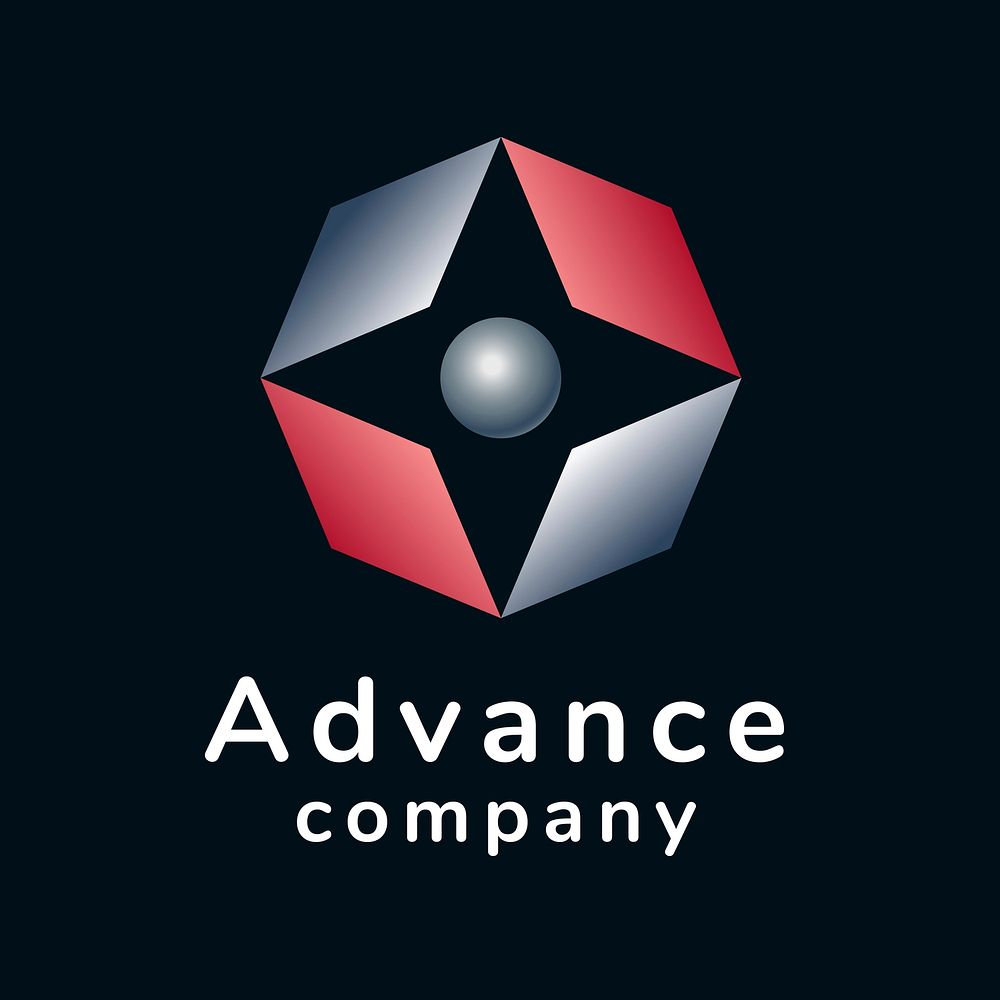 Business logo template, colorful geometric shape psd
