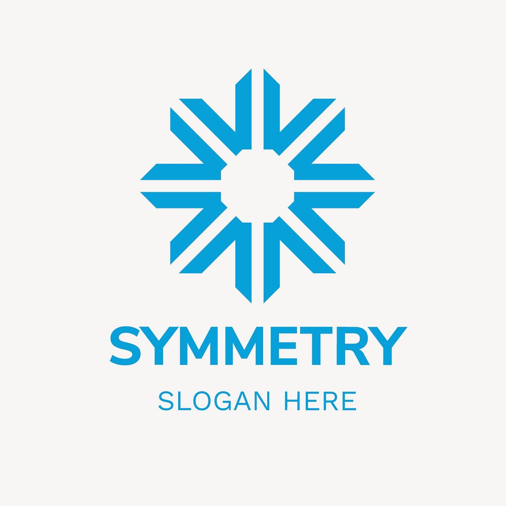Professional business logo template, blue geometric shape vector