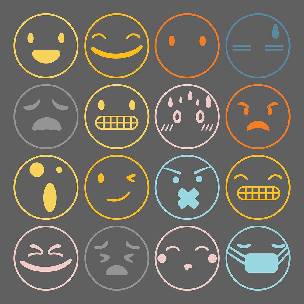 Set of emoji feeling expression