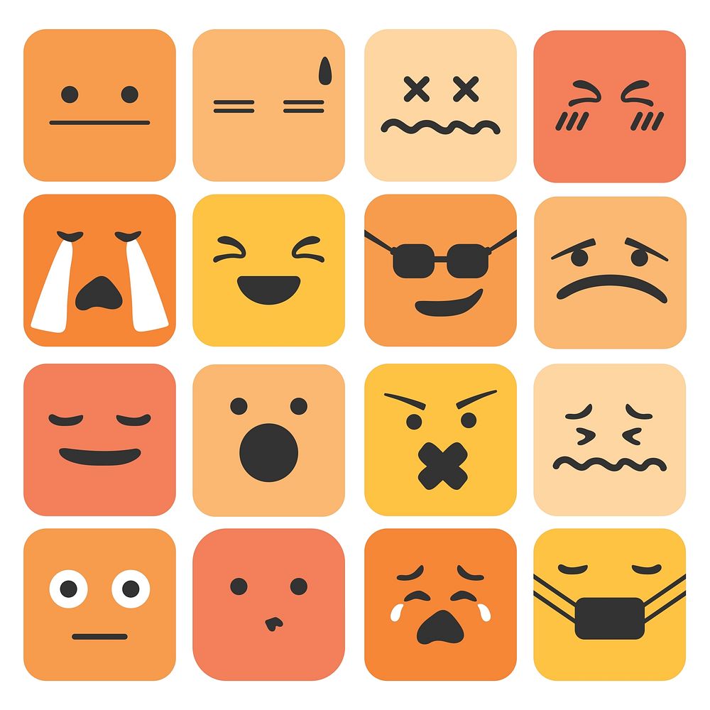 Set of emoji feeling expression