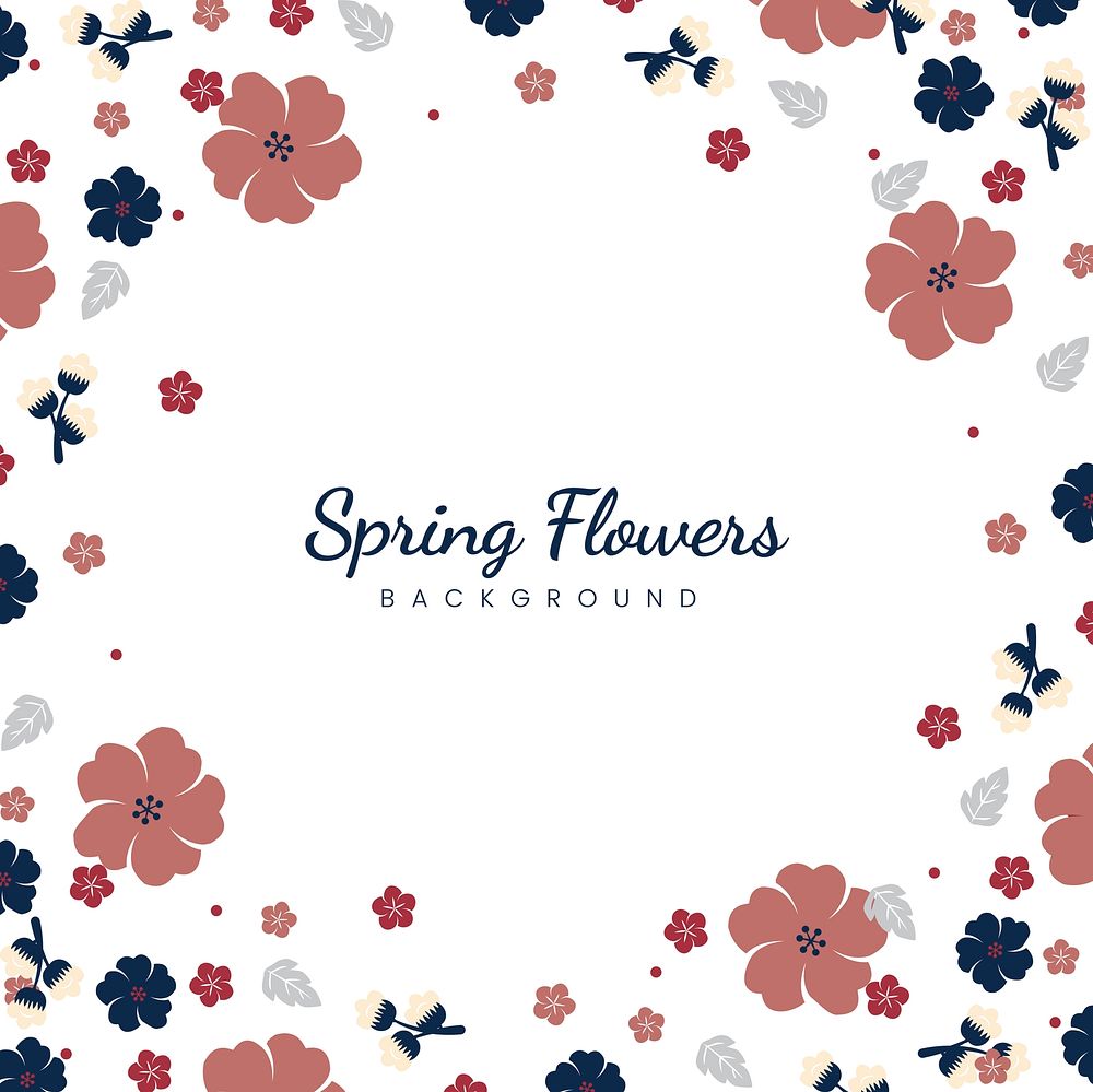 Colorful spring flowers border background vector