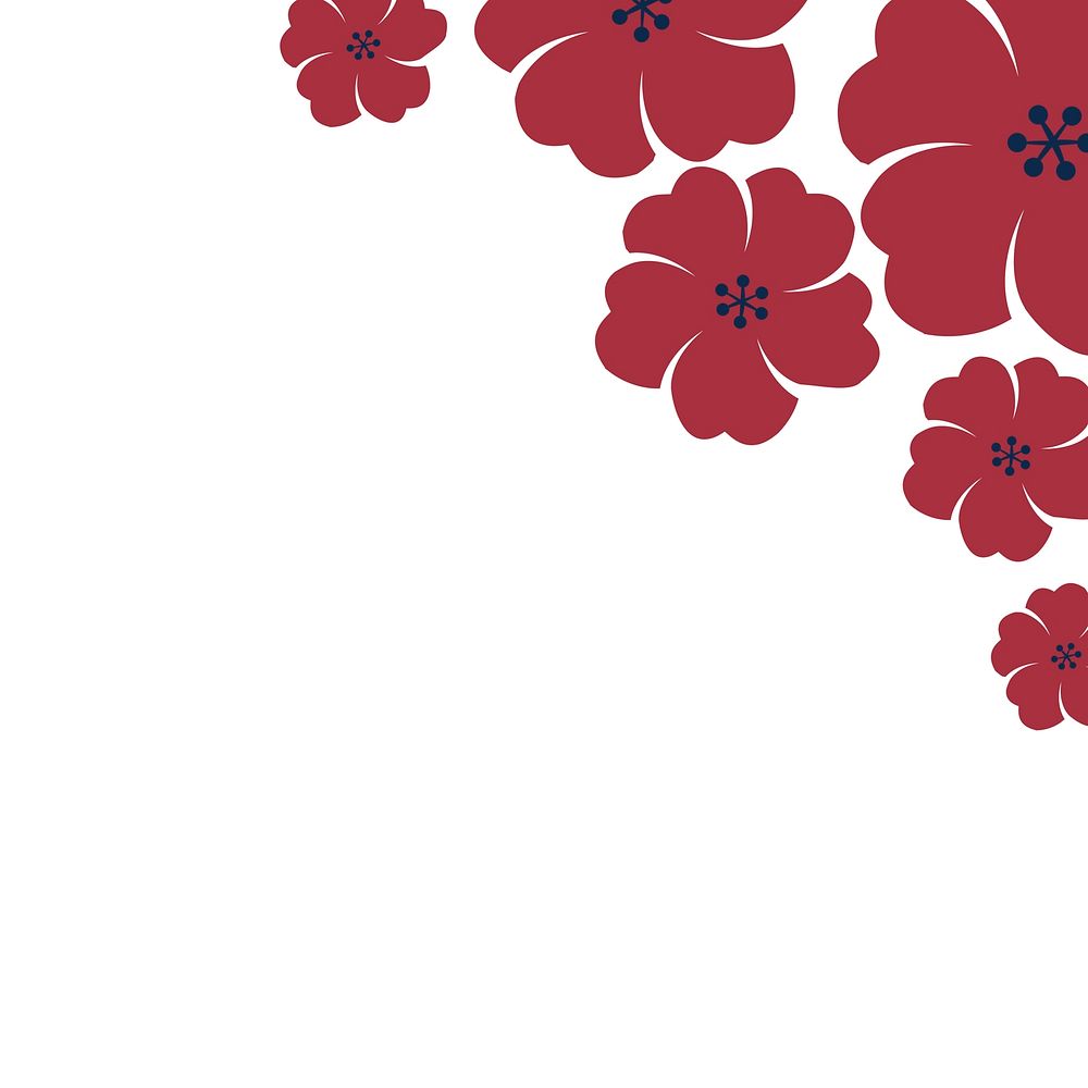 Red floral border background vector