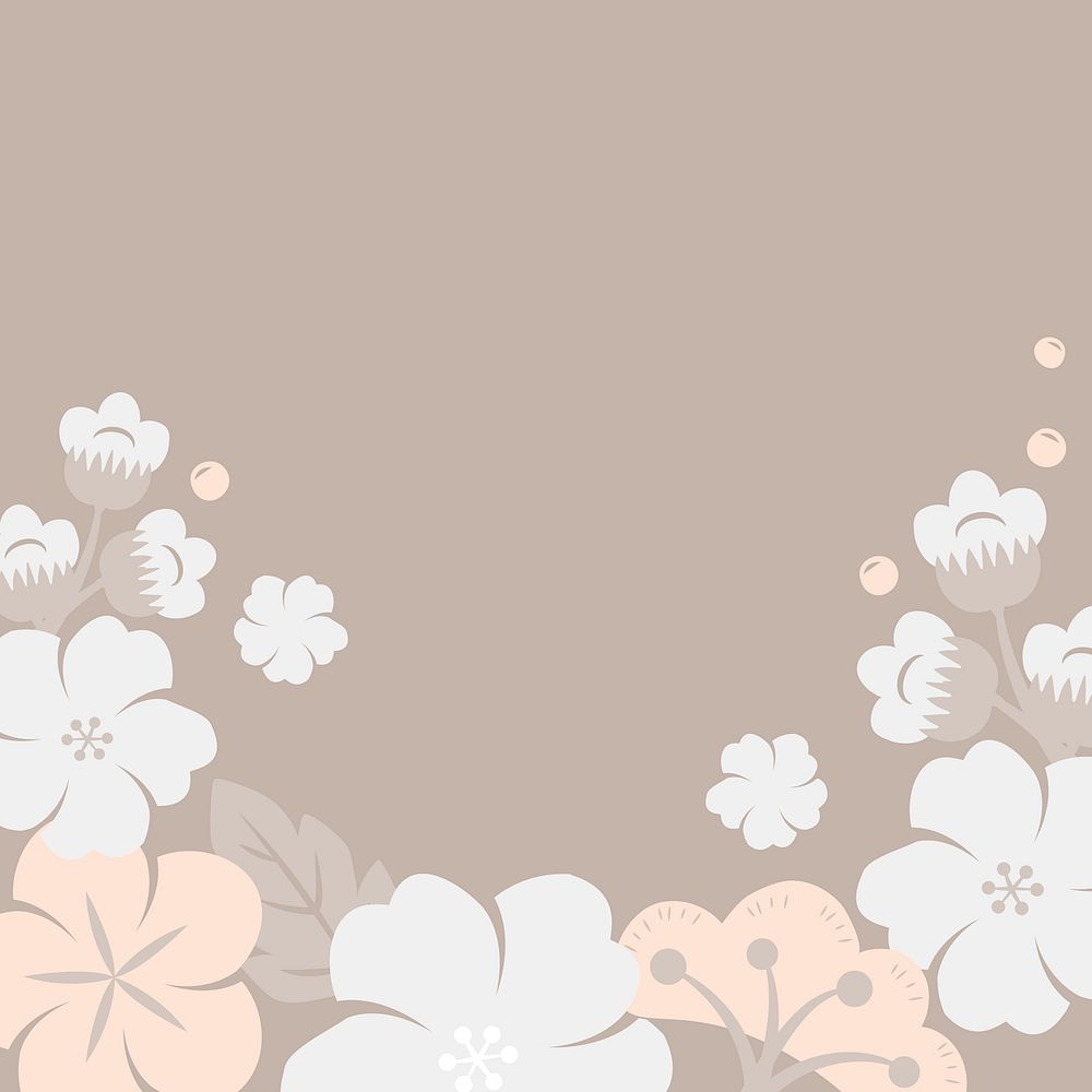 Beige floral border background vector