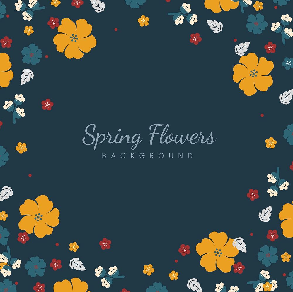 Yellow flowers border background vector