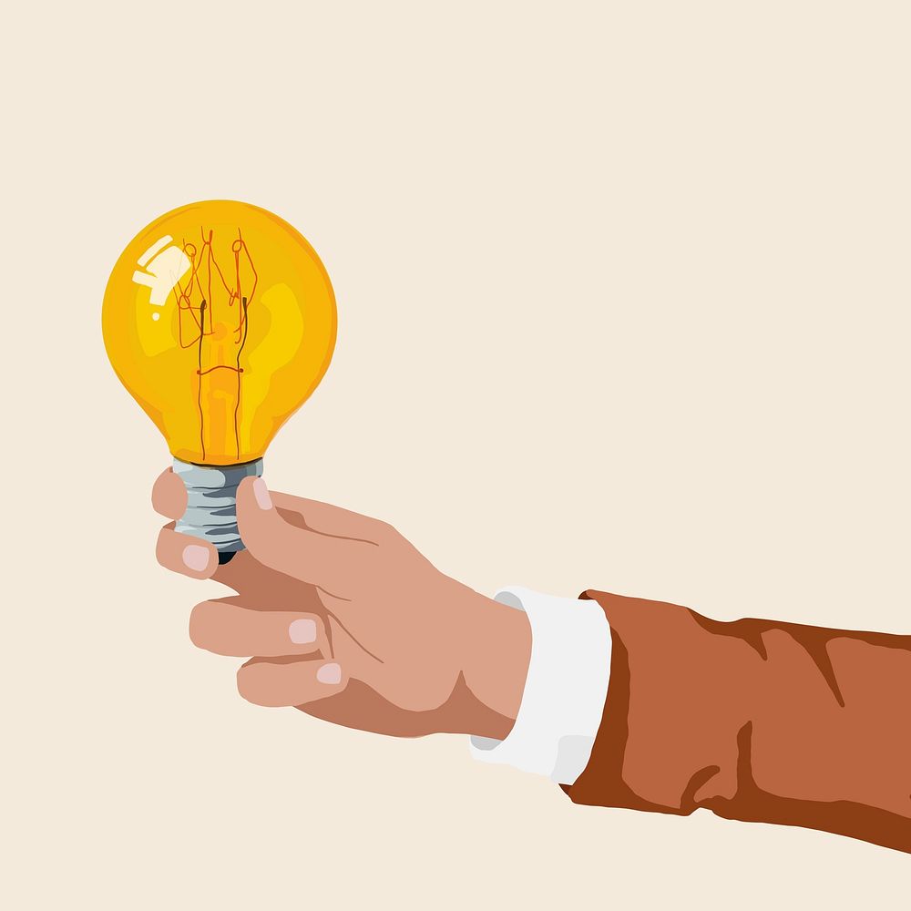Creative business background, light bulb symbol vector