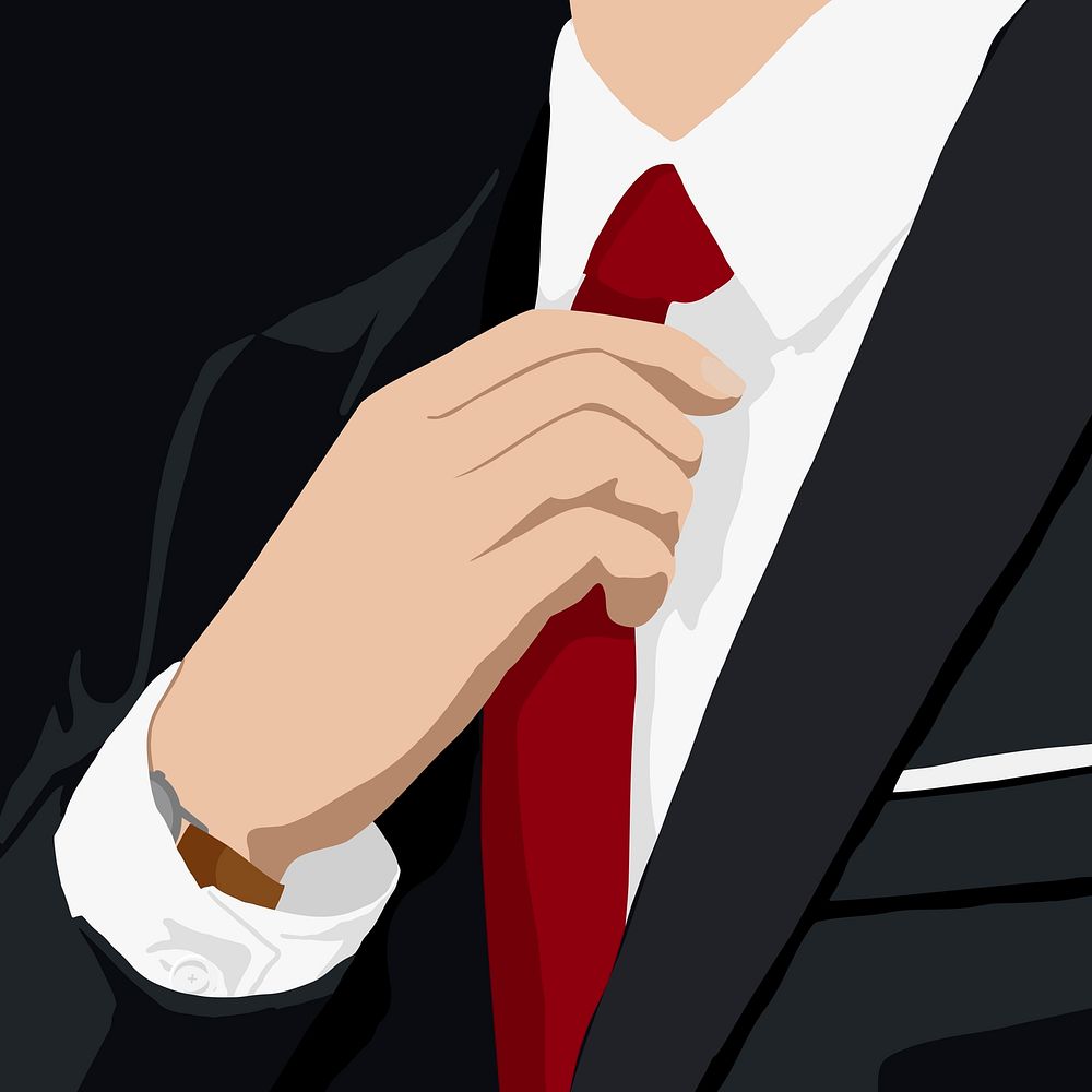 Business man adjusting necktie background, fashion aesthetic