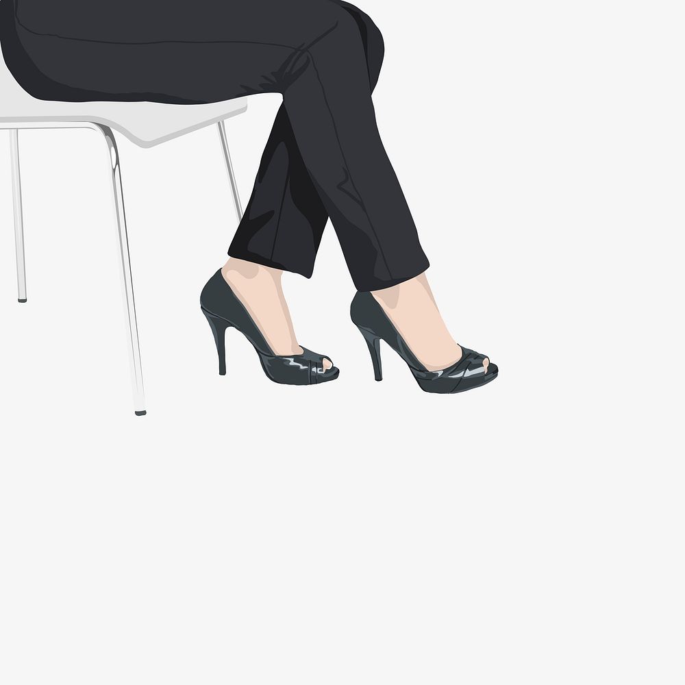 Successful businesswoman background, aesthetic high heels vector