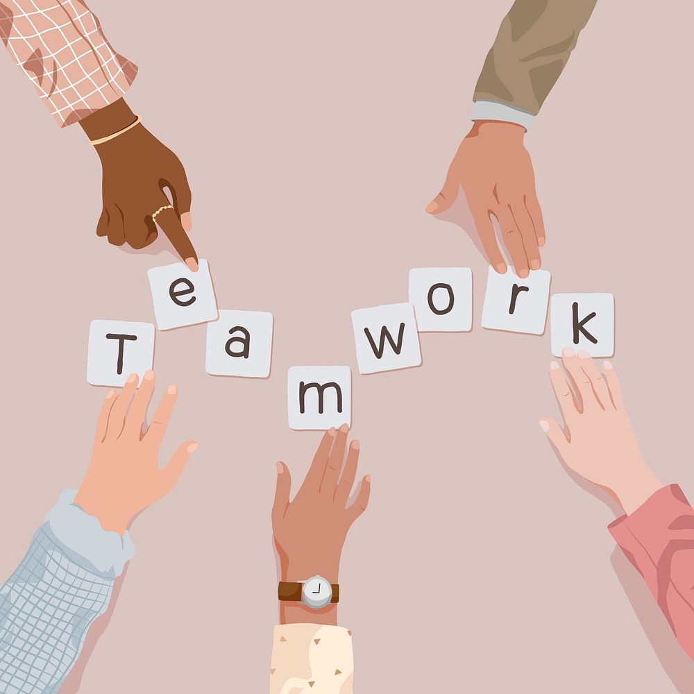 Diverse teamwork background, business aesthetic illustration vector