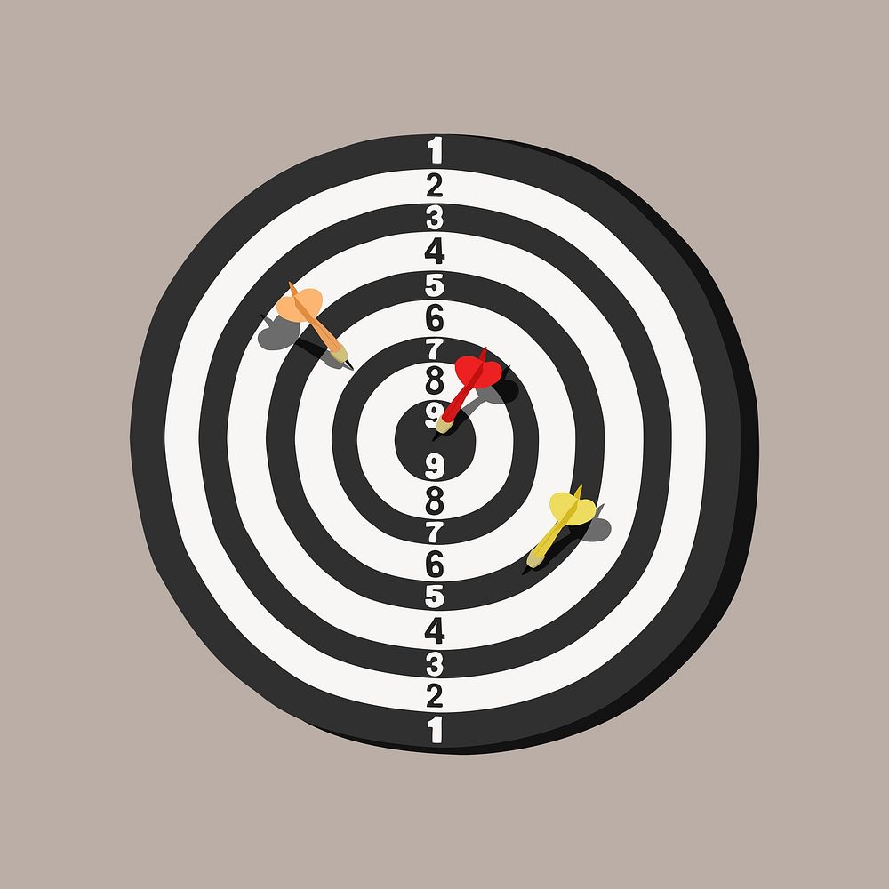 Dart, arrow sticker, business goal concept vector