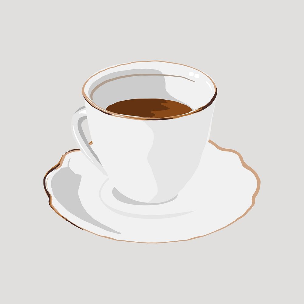 Espresso coffee clipart, beverage aesthetic psd