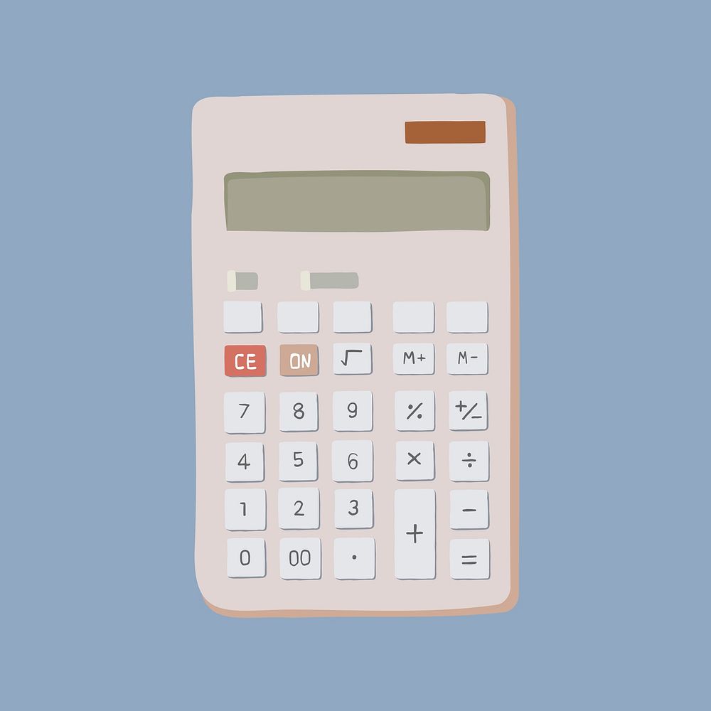 Aesthetic calculator clipart, finance, accounting Premium Photo Illustration rawpixel