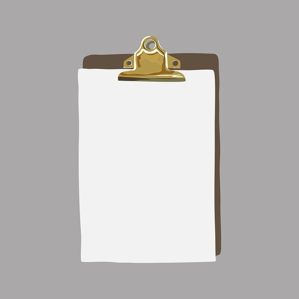 Paper clipboard clipart, office supply illustration
