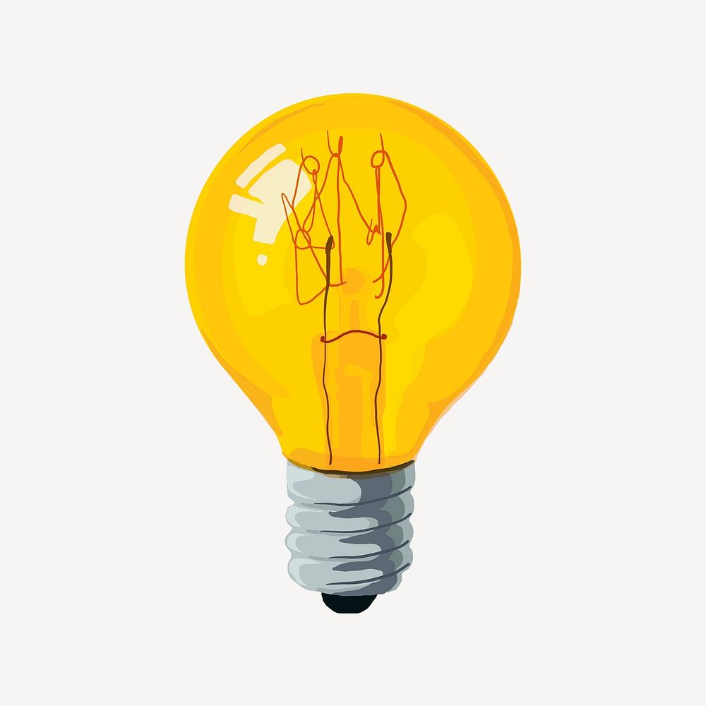 Light bulb sticker, business creative illustration psd