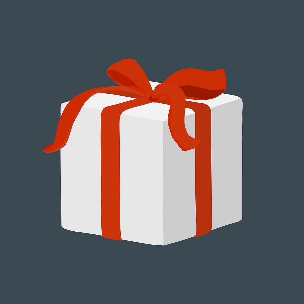 Gift box sticker, Christmas aesthetic illustration vector