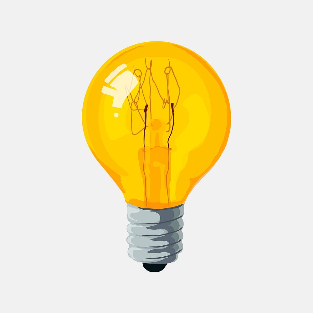 Light bulb sticker, business creative illustration vector