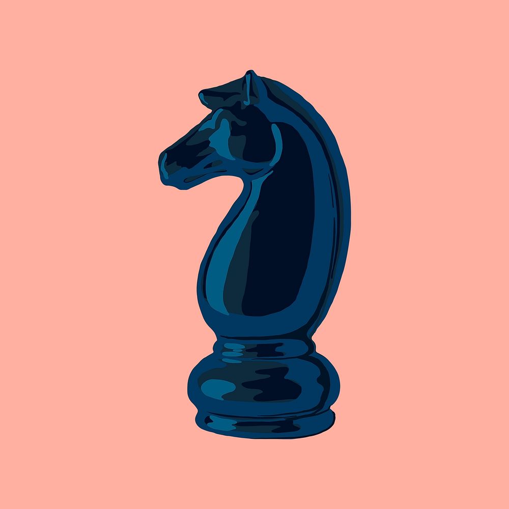 Chess knight clipart, business strategy concept vector