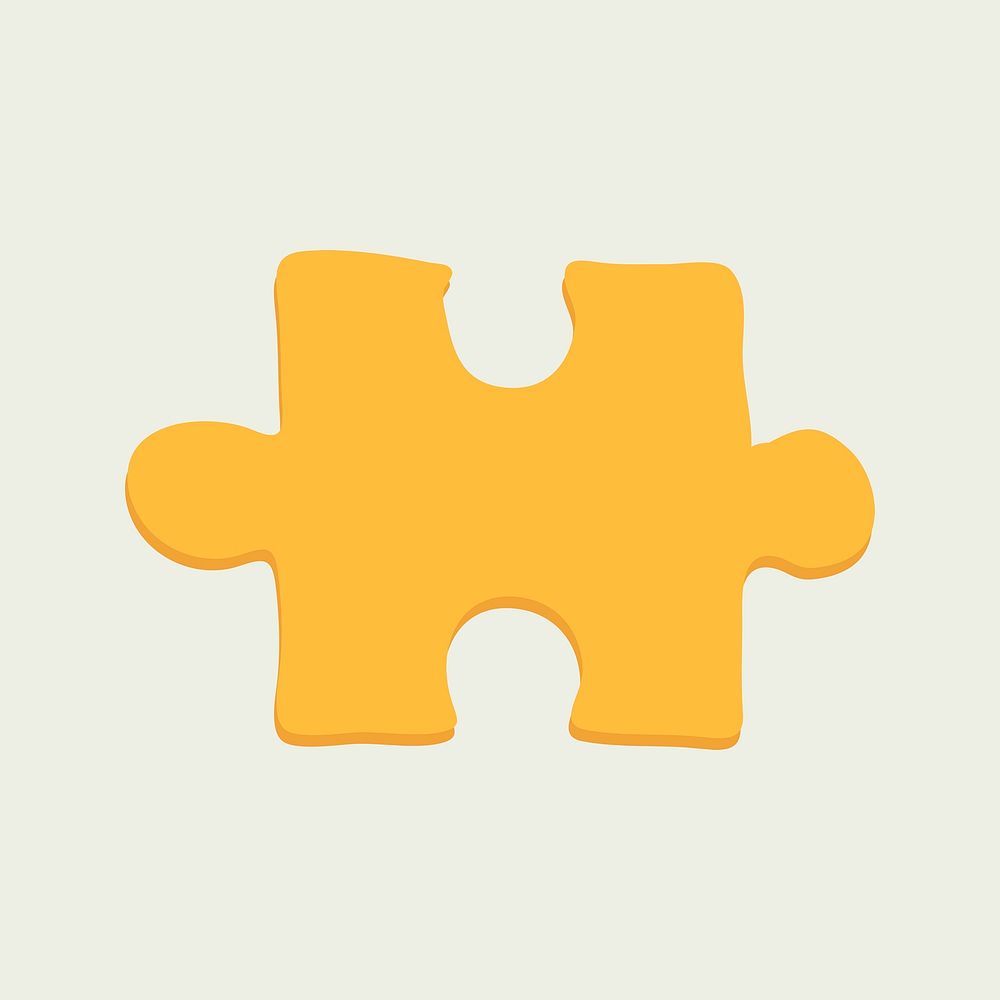 Yellow jigsaw sticker, autism awareness symbol psd