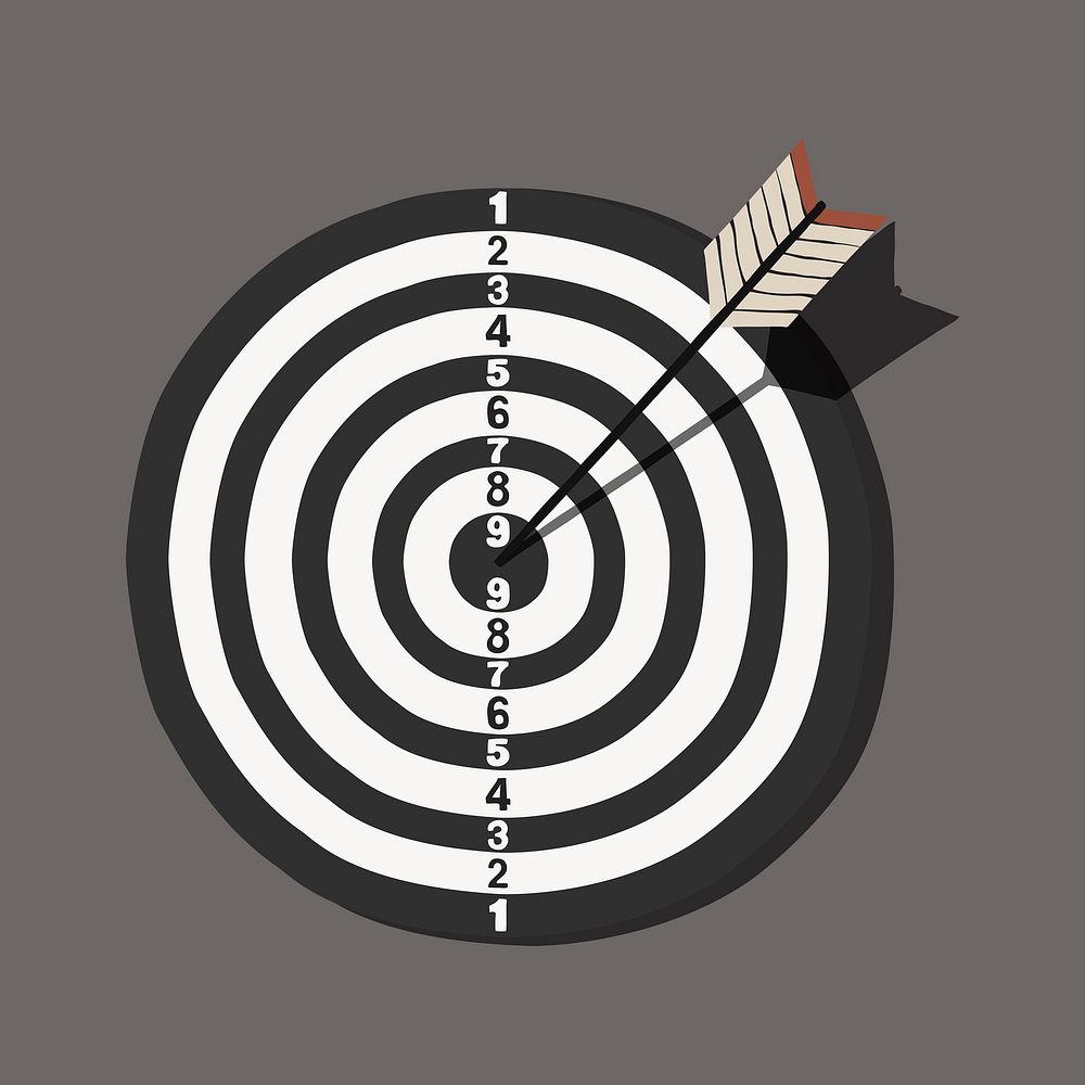 Dart, arrow clipart, business goal concept