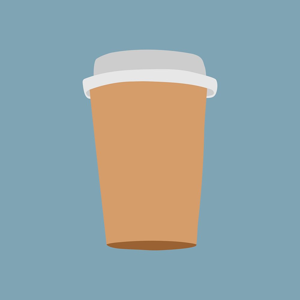 Paper coffee cup clipart, drink packaging psd