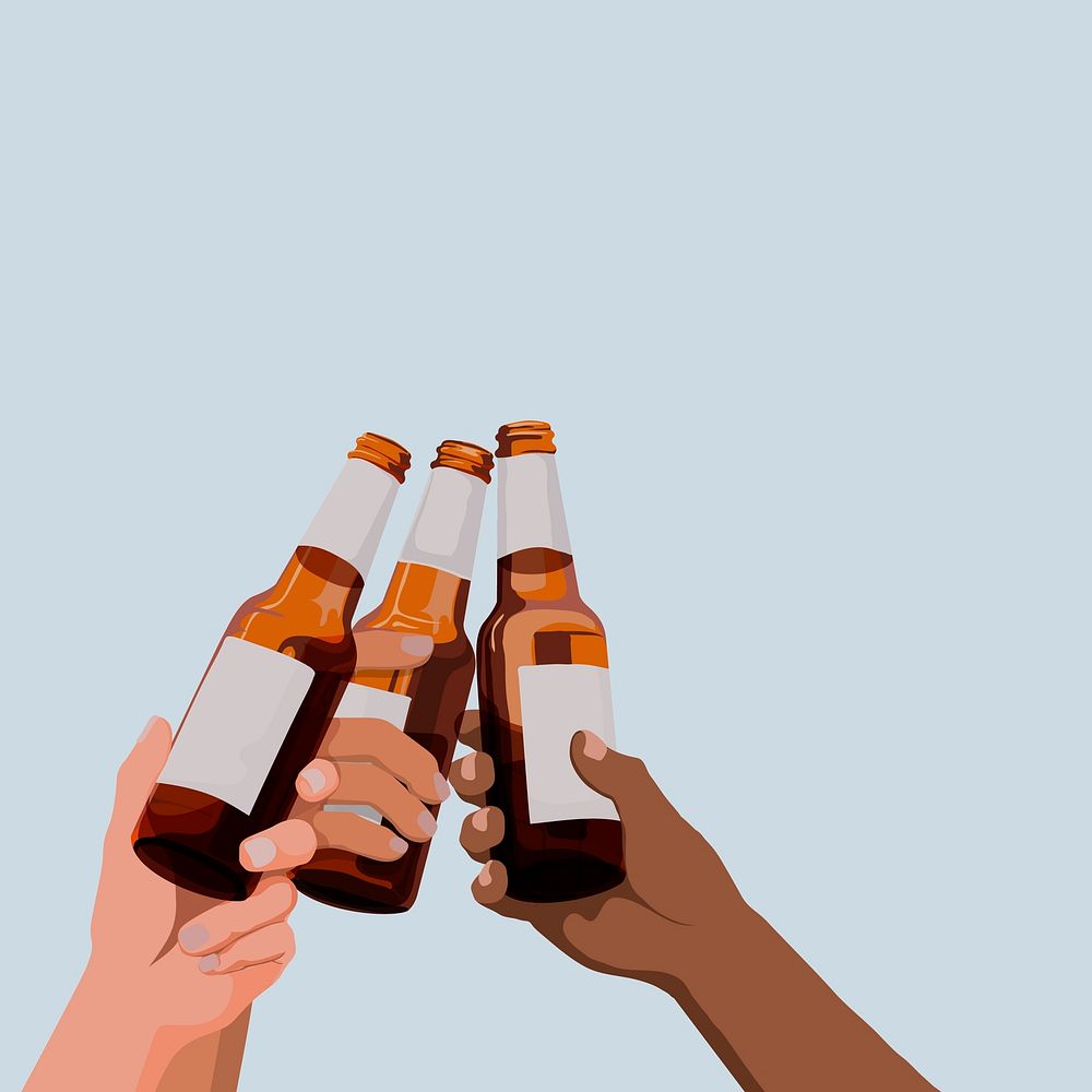 Party background, toasting beers, celebration illustration design