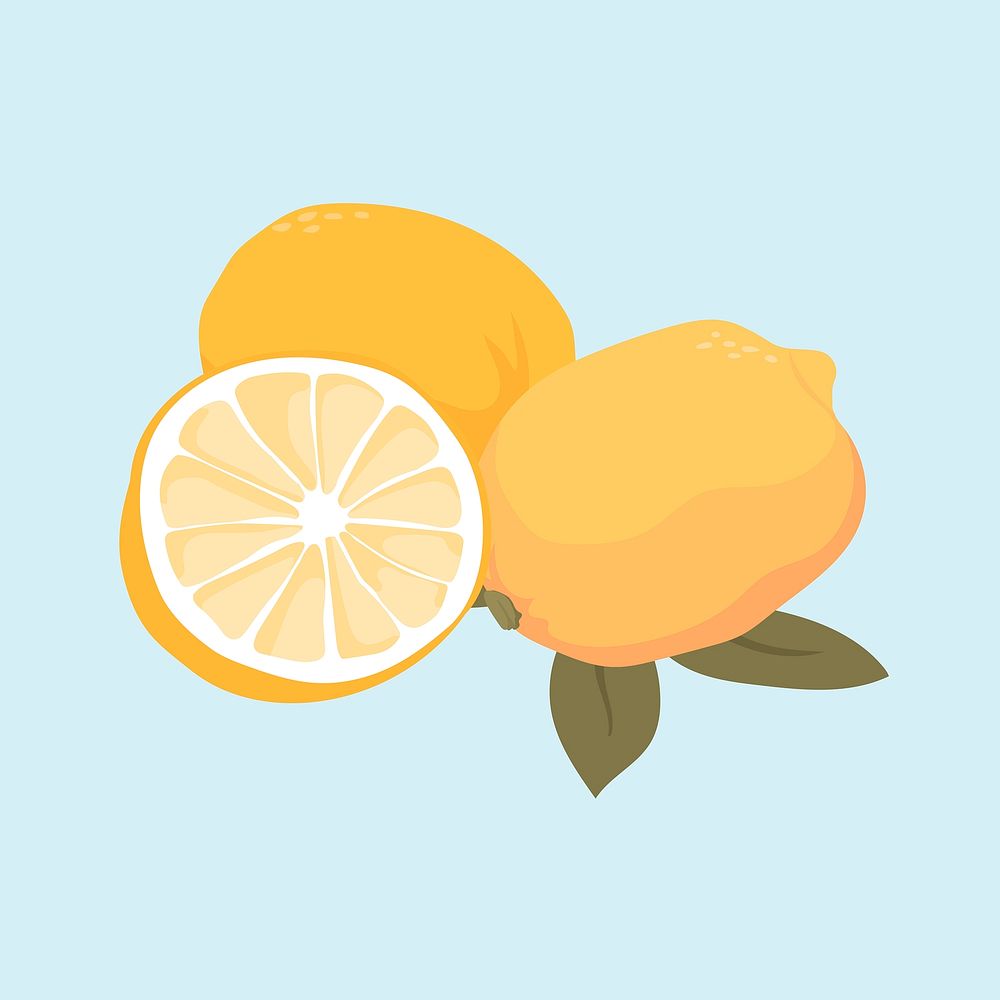 Fresh lemons, fruit illustration design