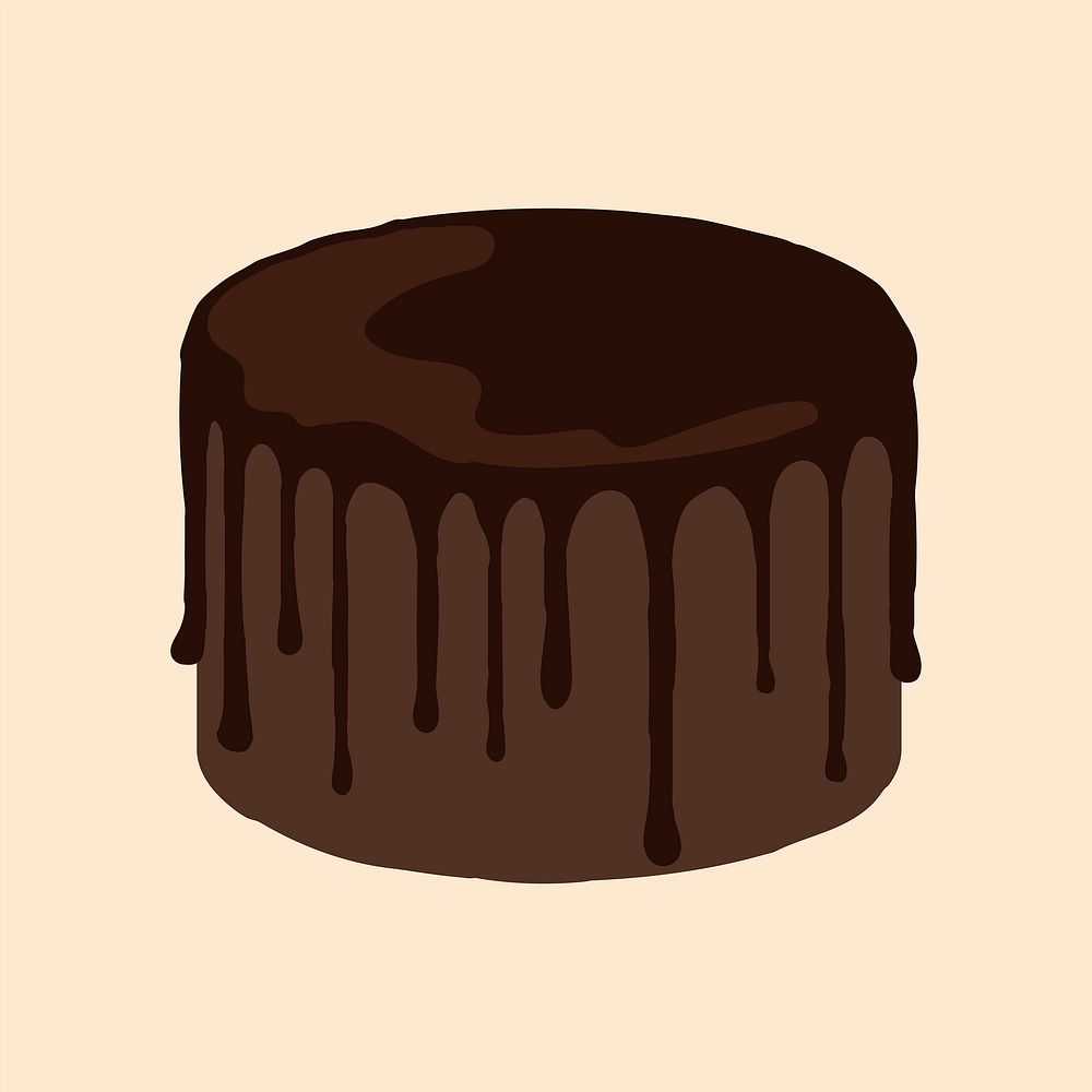 Chocolate cake, food illustration design