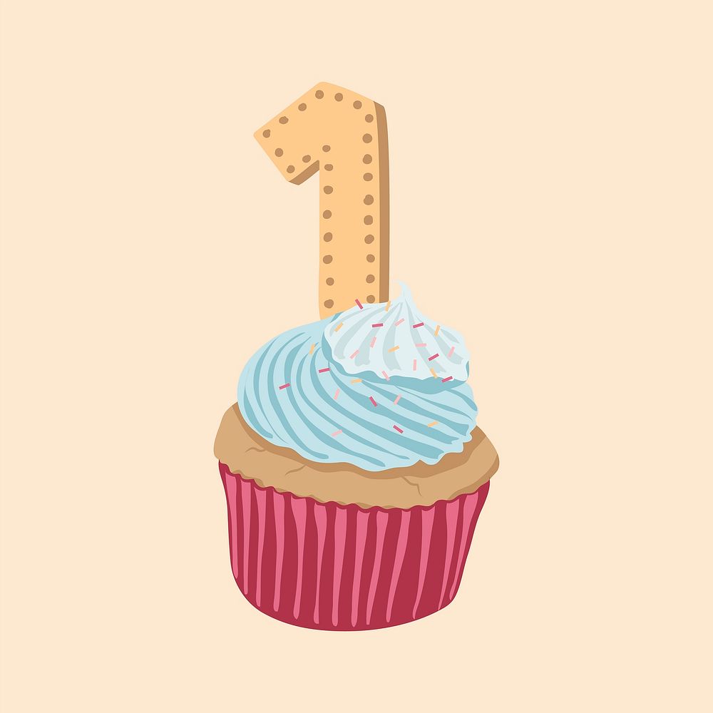 Birthday cake, party celebration, food illustration