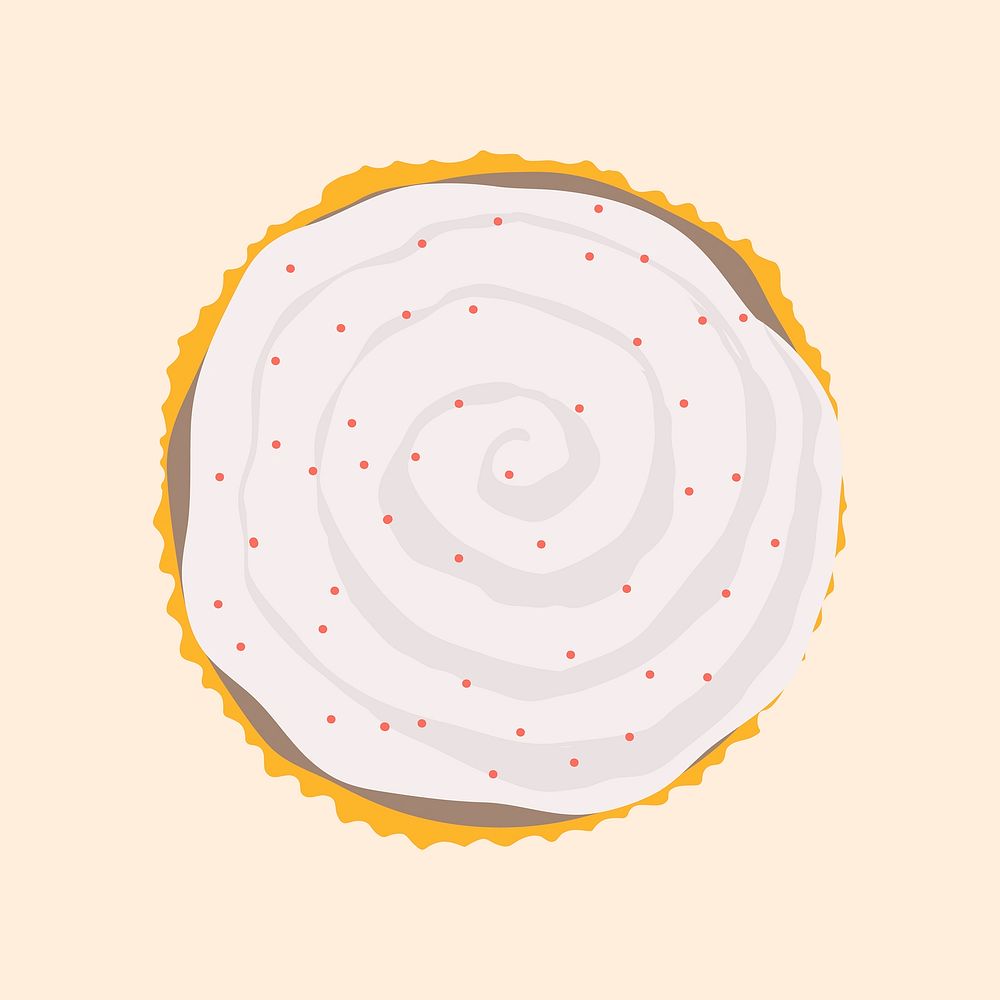 Aesthetic cupcake sticker, white frosting, food illustration design vector