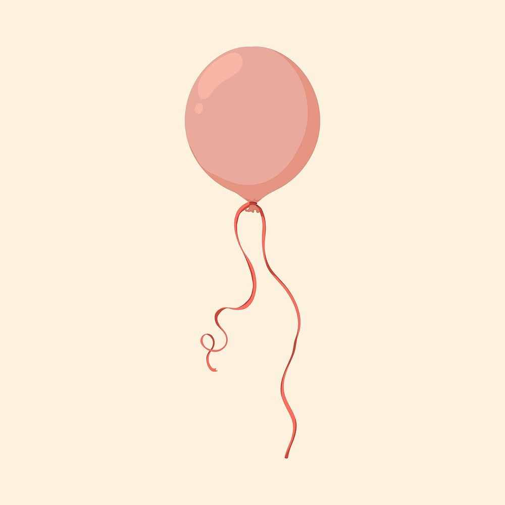 Pink helium balloon, party element illustration design