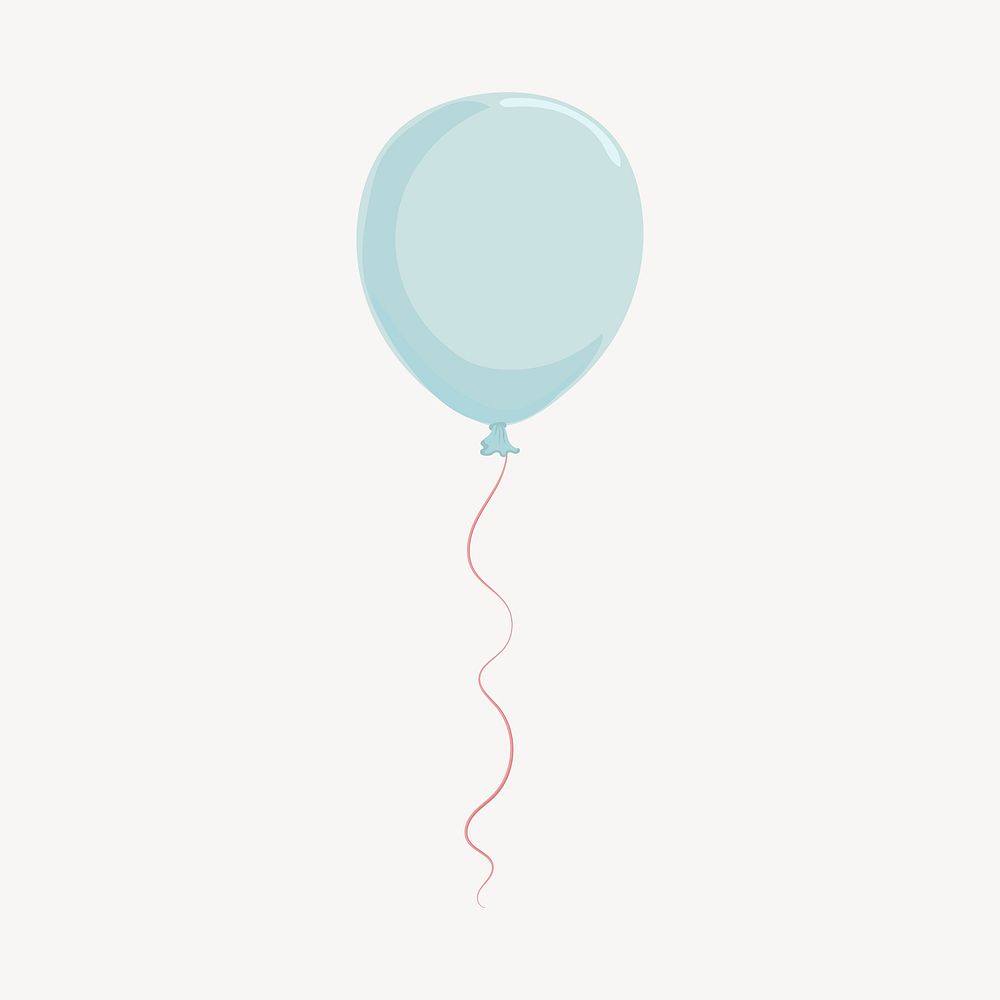 Blue helium balloon, party element illustration design