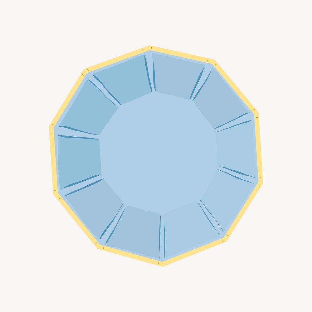 Blue disposable plate, party element illustration design