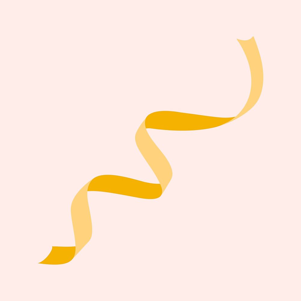 Gold ribbon, party element illustration design vector