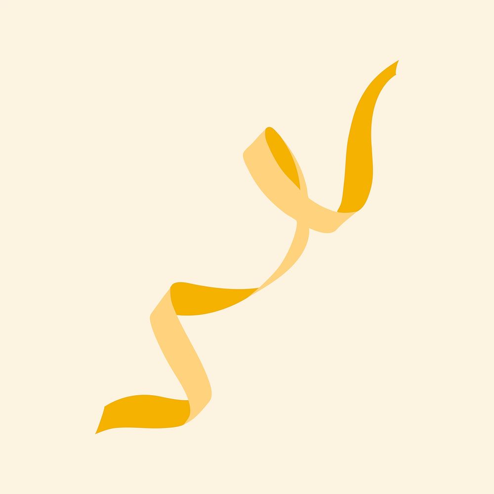 Gold ribbon, party element illustration design