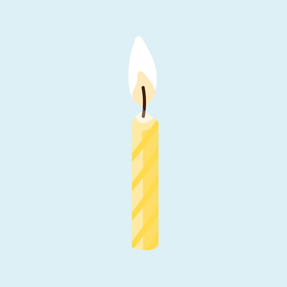 Yellow birthday candle, party element illustration design