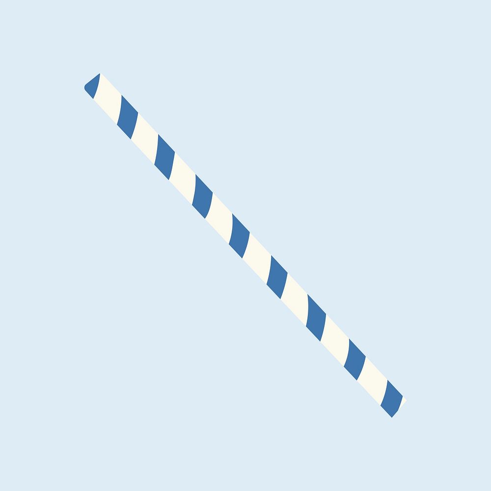 Blue and white paper straw, party element illustration design