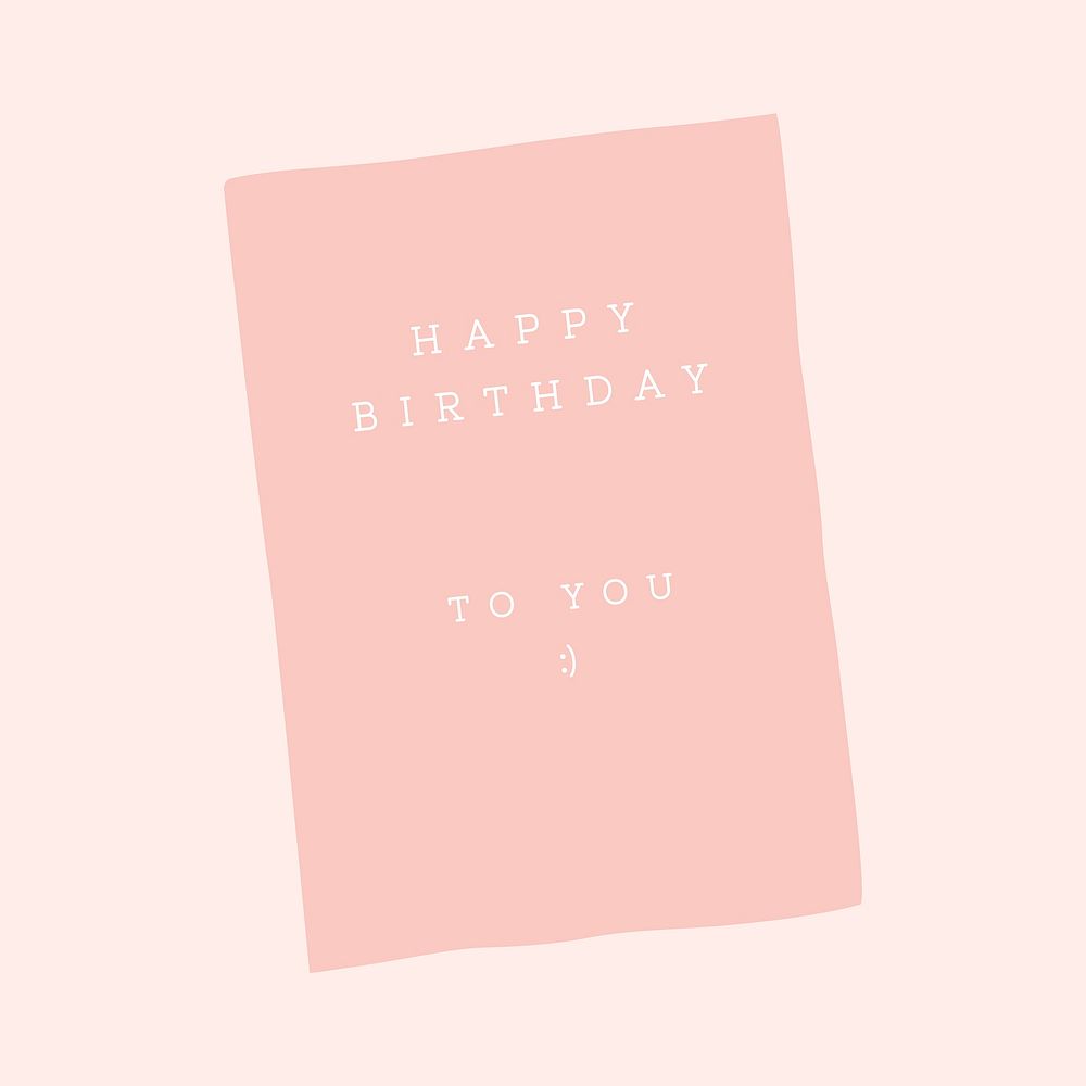 Pink birthday card, celebration illustration design