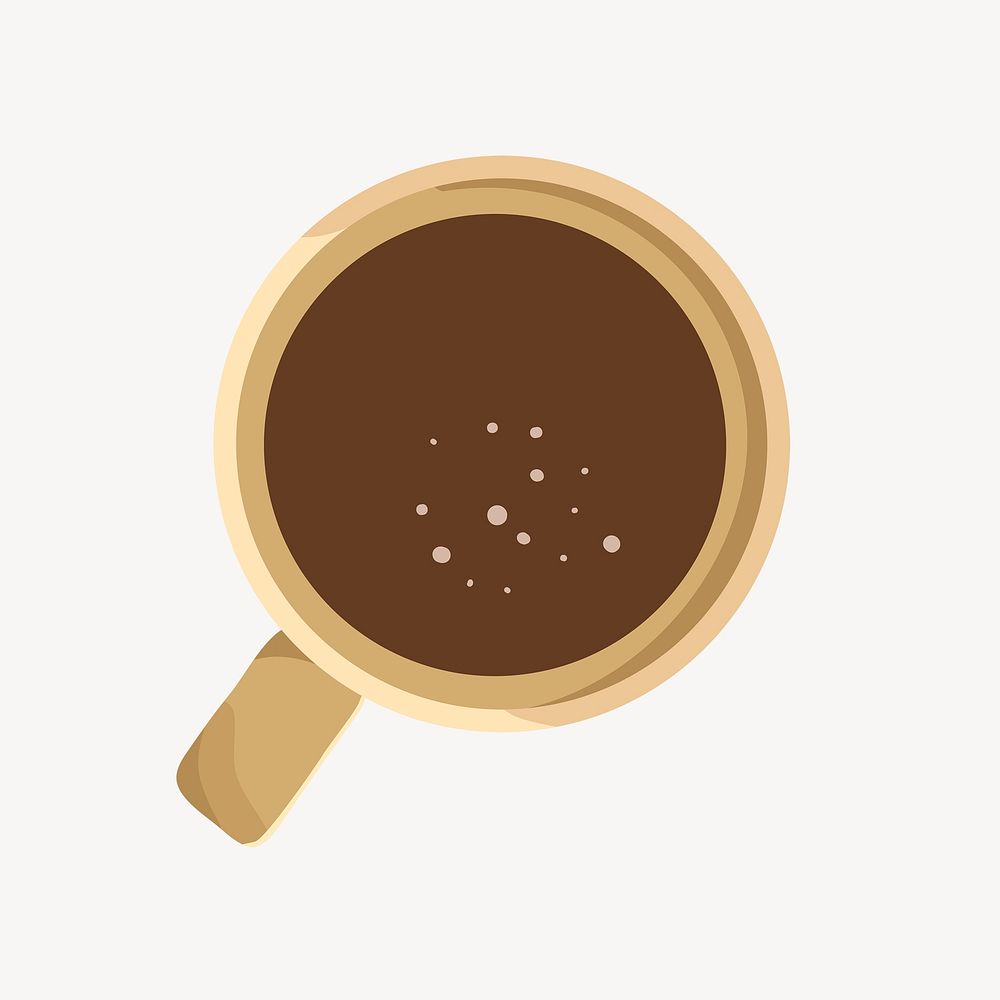 Hot chocolate, aerial view, drink illustration design psd