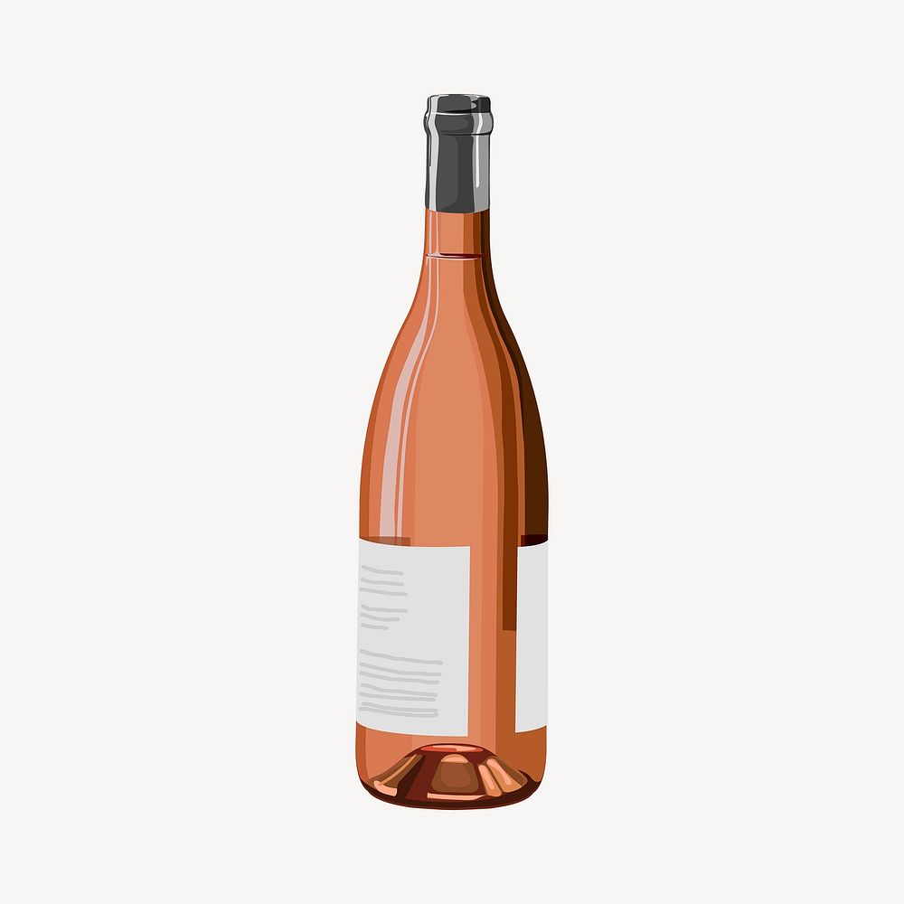 Red wine bottle, drink illustration design vector