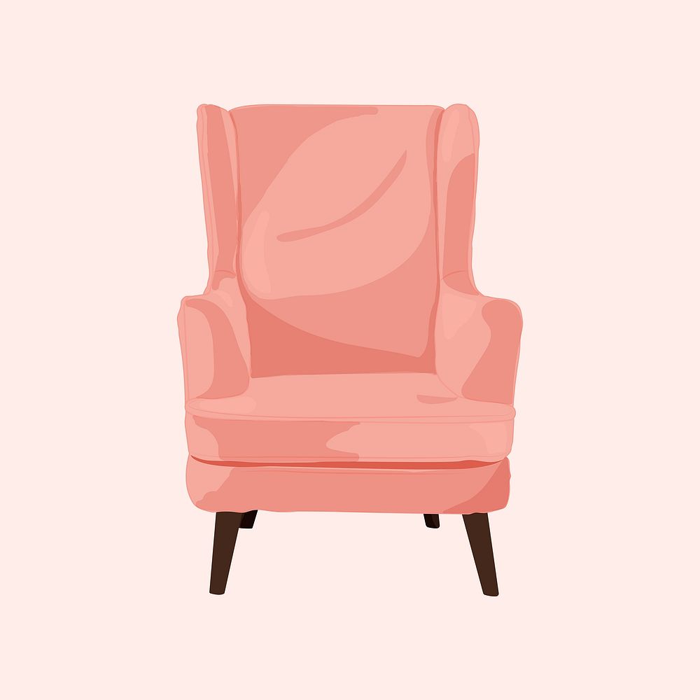 Modern pink armchair, furniture illustration design vector