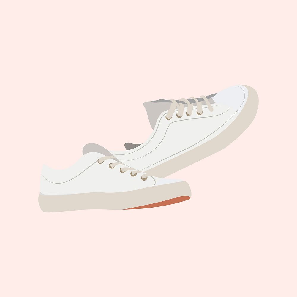 White canvas shoes, streetwear fashion illustration design