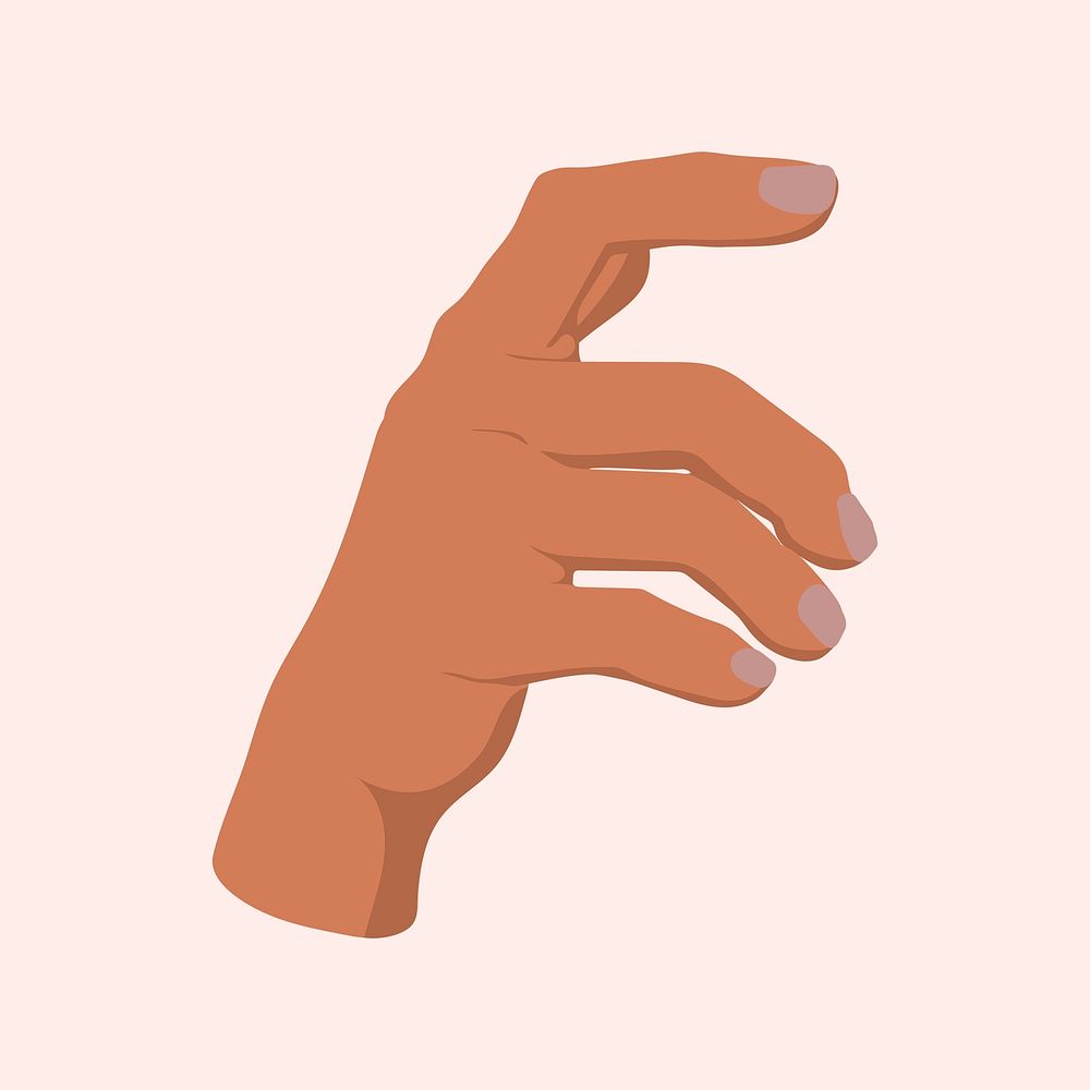 Hand gesture sticker, holding position, people illustration design psd