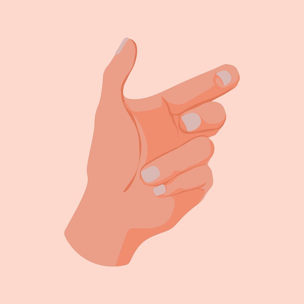 Hand gesture sticker, holding position, people illustration design vector