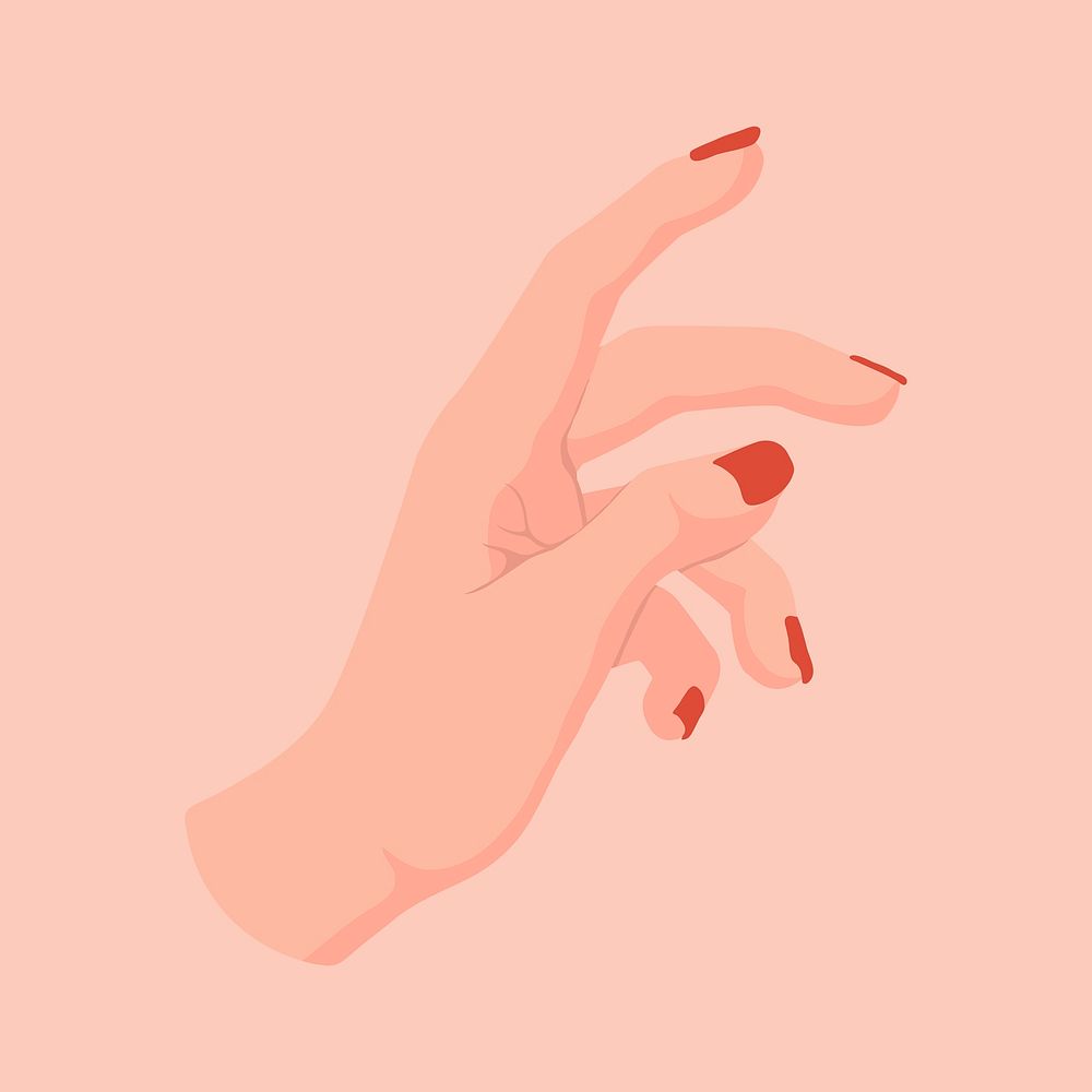 Hand gesture sticker, people illustration design psd