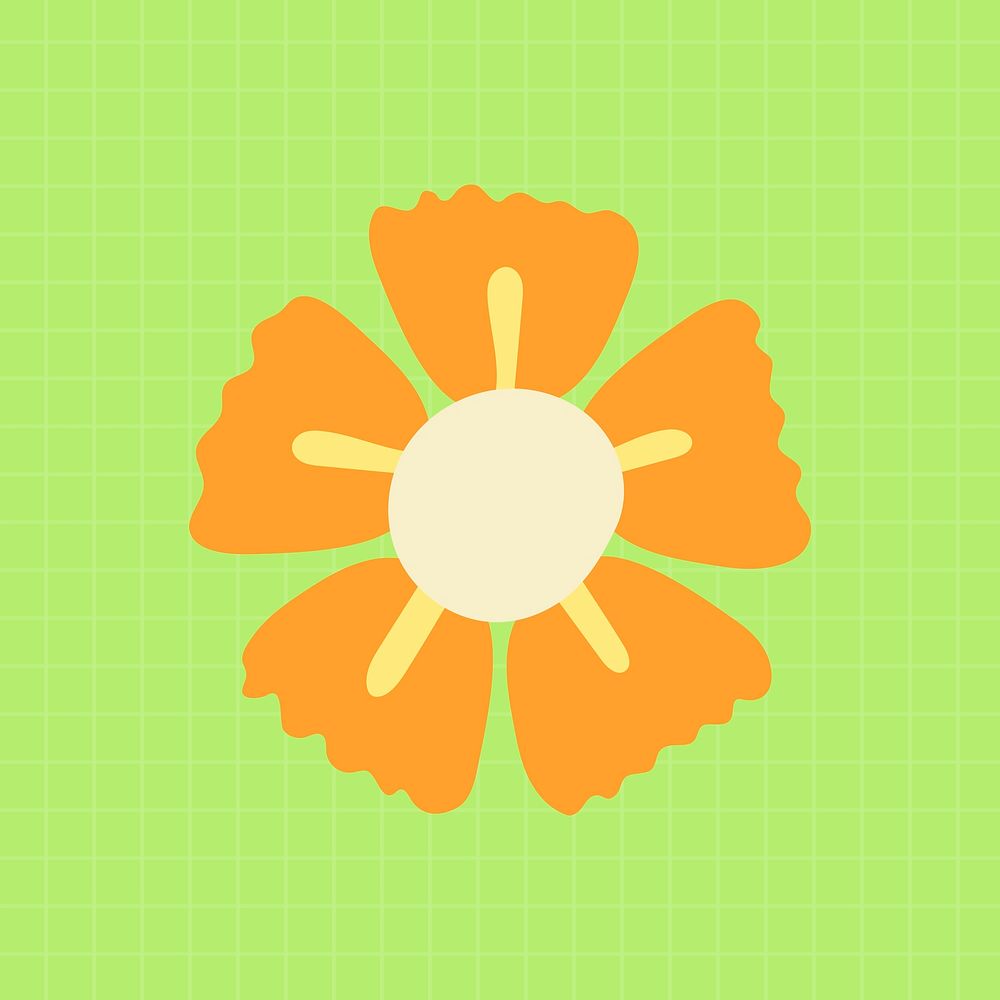 Spring flower sticker, girly design background vector