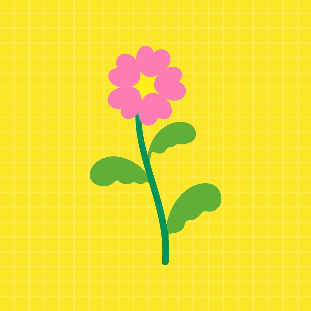 Spring flower sticker, girly design background vector