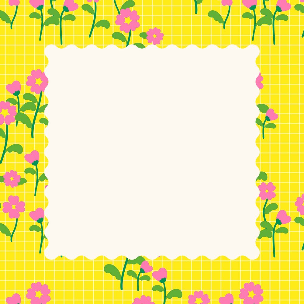 Pastel floral frame background, girly colorful design
