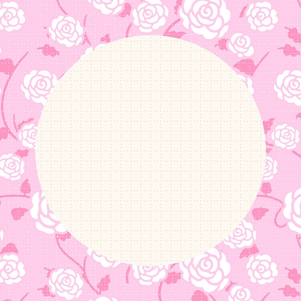Floral frame, feminine pattern background vector