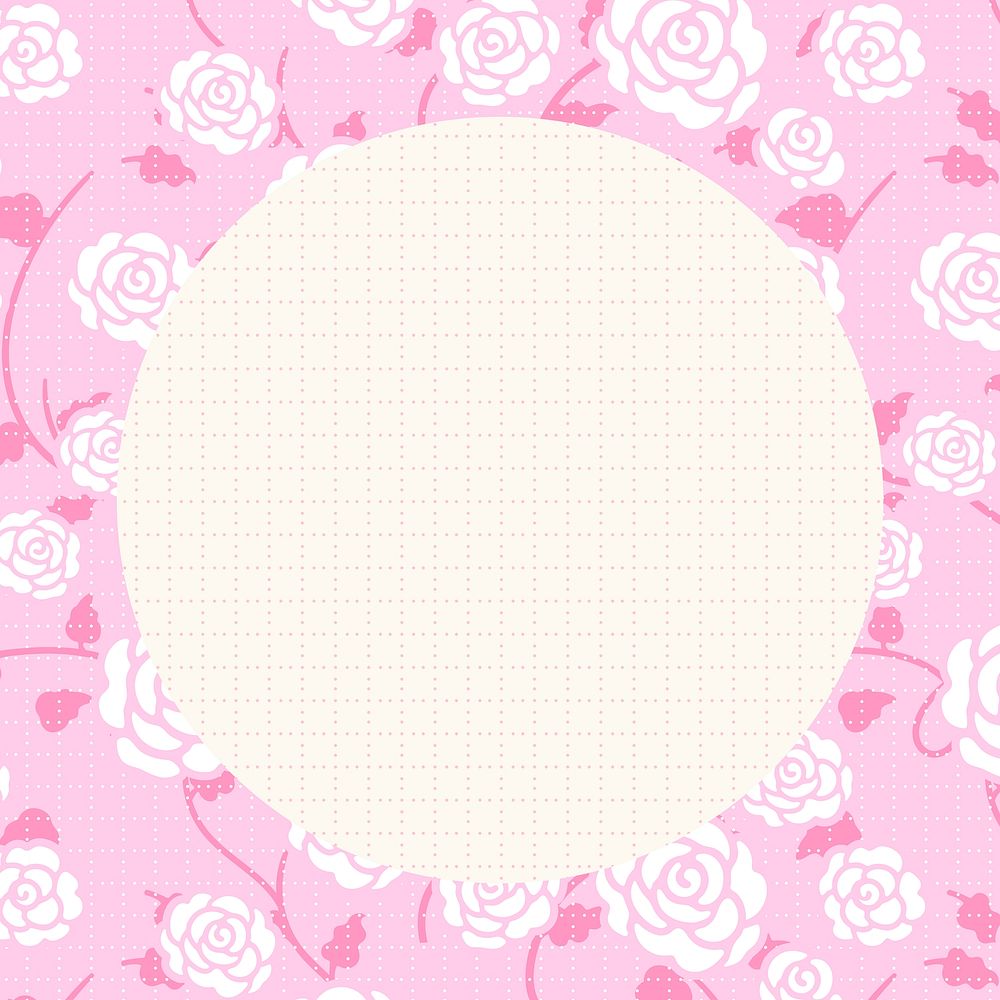 Pink rose flower memo frame psd
