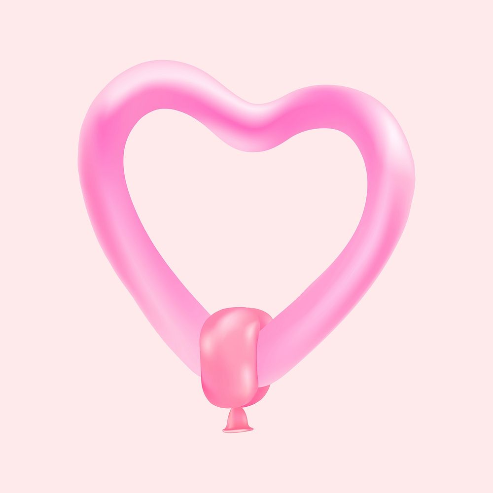 Heart balloon art illustration