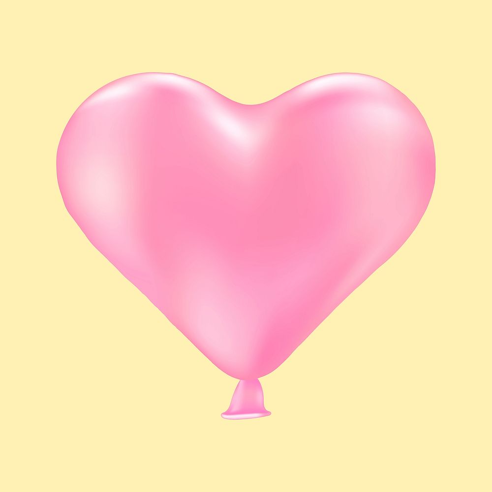 Pink Valentine's balloon collage element vector